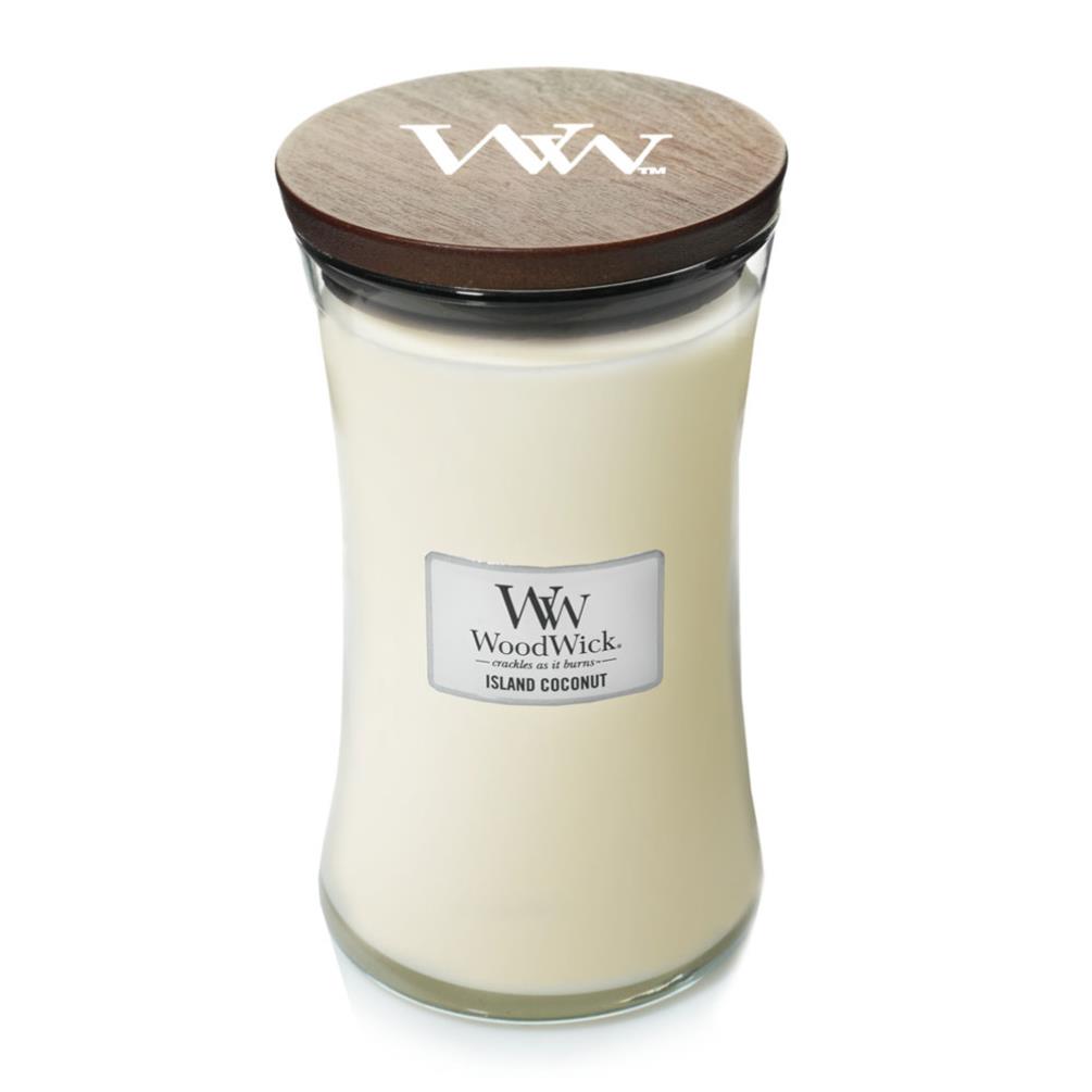 WoodWick Island Coconut Large Hourglass Candle Extra Image 1